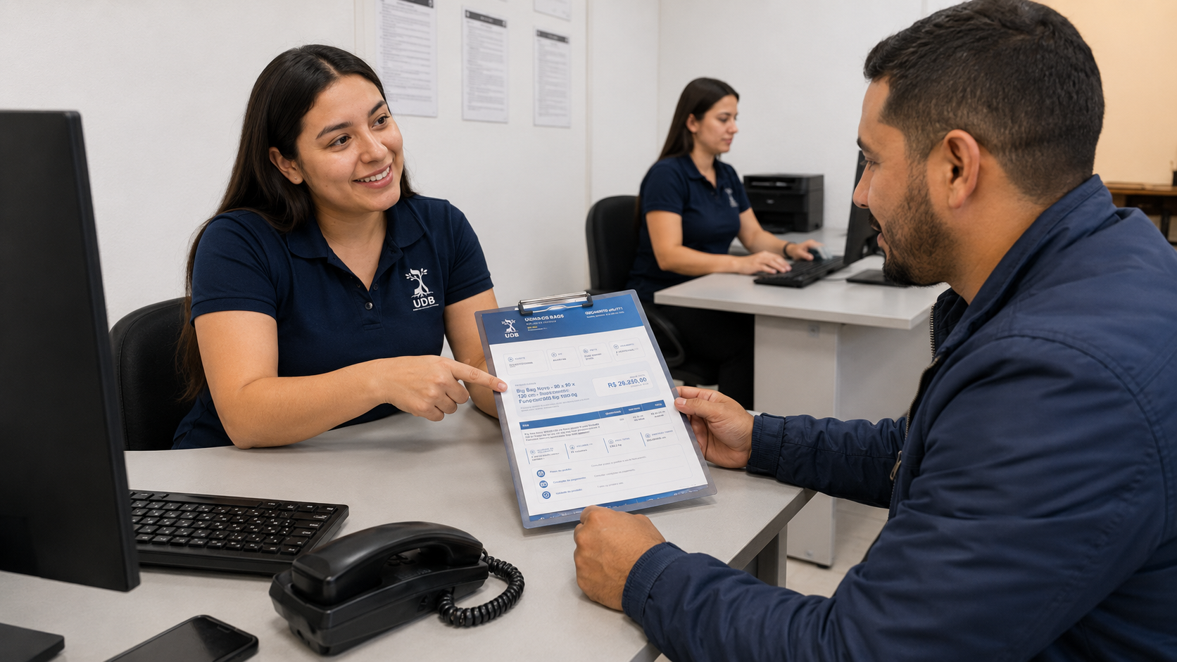 Atendimento comercial para soluções industriais da UDB